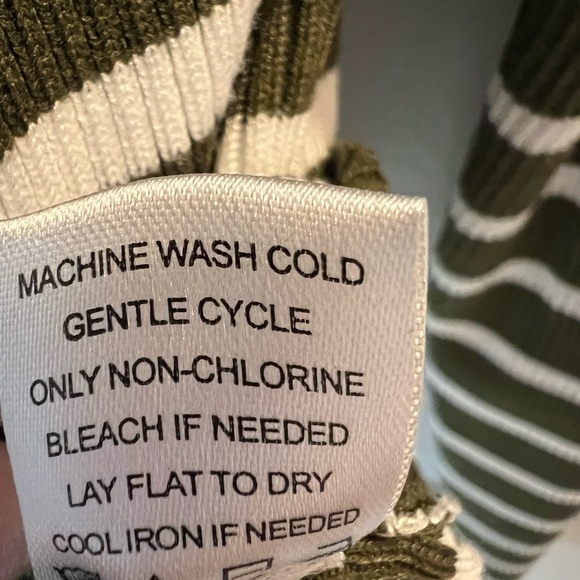 Madden Girl Olive and White Striped Sweater - Picture 4 of 5